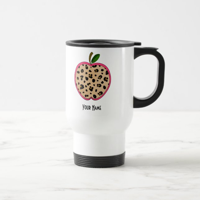 Mug De Voyage Professeur d'Apple d'empreinte de léopard (Droite)