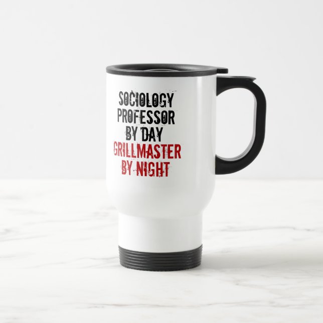 Mug De Voyage Professeur de sociologie Grillmaster Joke (Droite)
