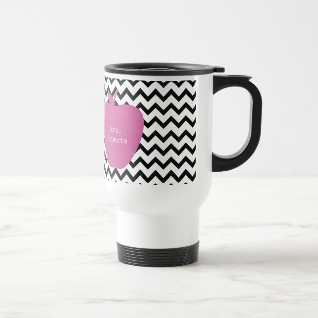 Mug De Voyage Professeur noir rose d'Apple Chevron (Droite)