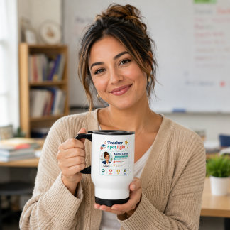 Mug De Voyage Profil d'appréciation de l'enseignant coloré sous
