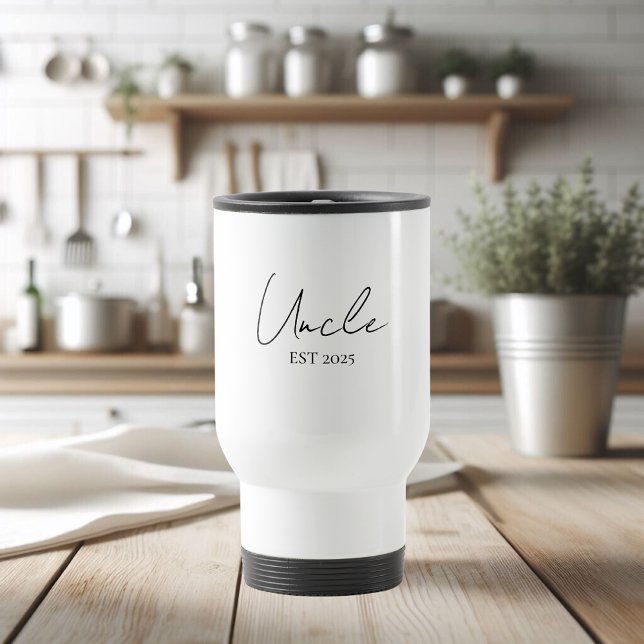 Mug De Voyage Promu à oncle EST 2025 | Cadeau Oncle pour la prem (Créateur téléchargé)