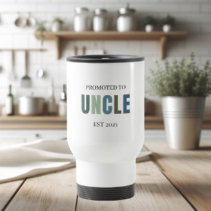 Mug De Voyage Promu à oncle EST 2025   Cadeau personnalisé