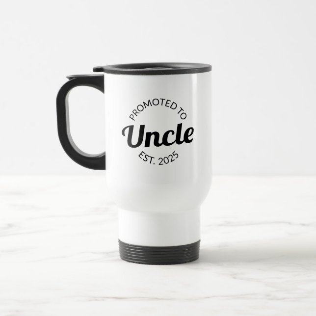 Mug De Voyage Promu À Oncle Est. 2025 I (Gauche)