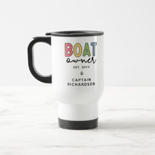 Mug De Voyage Propriétaire de bateau sur mesure établi Nouveau p