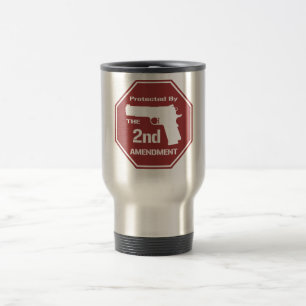 Mug De Voyage Protégé par le deuxième amendement (rouge)