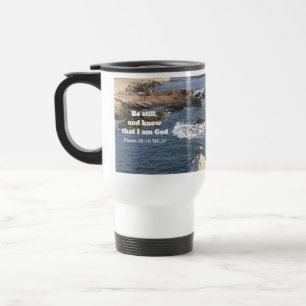 Mug De Voyage Psaume 46:10 Be Still Photo of Ocean Christian