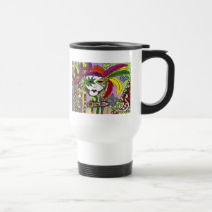 Mug De Voyage Psychédélique Mardi Gras Plumes Masques Cadeaux Vê