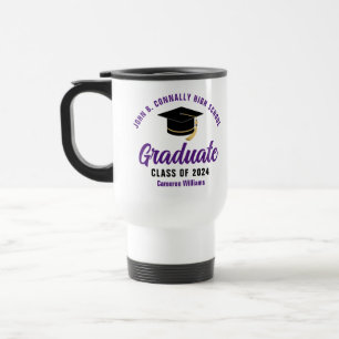 Mug De Voyage Purple Lycée Diplômé sur mesure