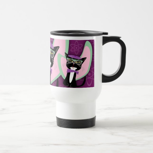 Mug De Voyage Purrsville Daddy-O Beatnik Kitty (Droite)