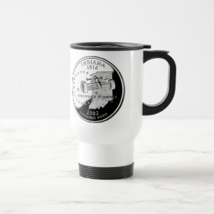 Mug De Voyage Quartier d'état de Indiana Reverse Side Faux