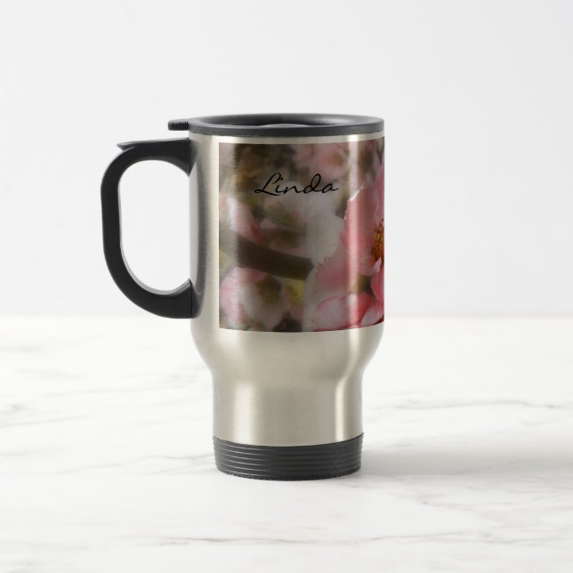 Mug De Voyage Quince à fleurs personnalisée (Gauche)