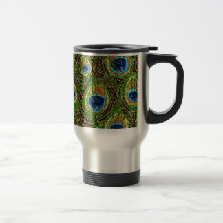 Mug De Voyage RAB Plumes de paon colorées rocheuses Imprimer