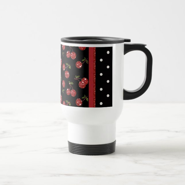 Mug De Voyage RAB Rockabilly très cerise cerises Noir (Droite)