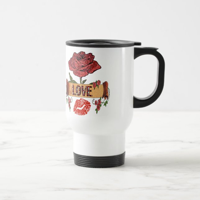 Mug De Voyage RAB Rockabilly Valentine Roses, Love & Lipstick (Droite)