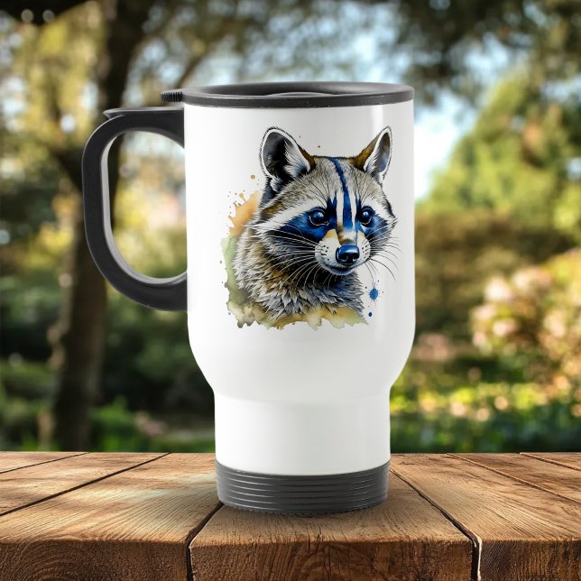 Mug De Voyage Raccoon à l'aquarelle (Créateur téléchargé)