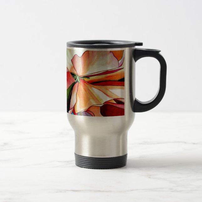 Mug De Voyage Rainbow Begonia flower watercolour original (Droit)
