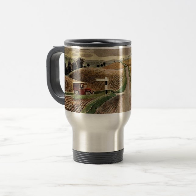 Mug De Voyage Ravilious--Wiltshire Landscape, fine art painting (Devant gauche)