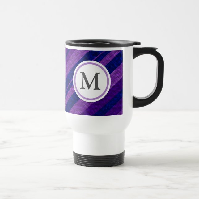Mug De Voyage Rayures diagonales pourpres (Droite)
