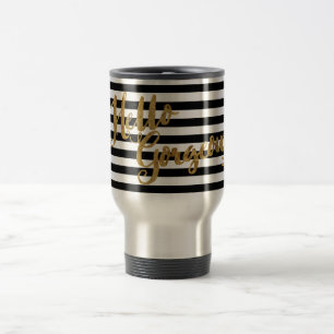 Mug De Voyage Rayures magnifiques de bonjour d'or