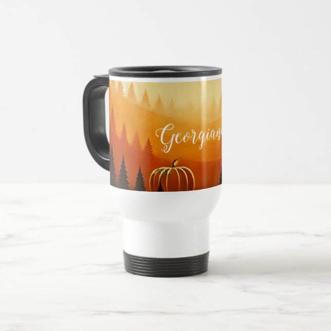 Mug De Voyage Récolte Citrouille personnalisée Récolte automatiq (Devant gauche)