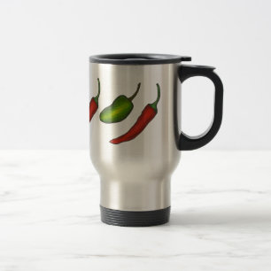 Mug De Voyage Red Green Chilli Pepper Japapeño Légumes