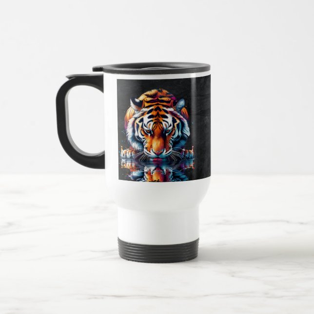 Mug De Voyage Réflexion de l'eau potable tigre (Gauche)