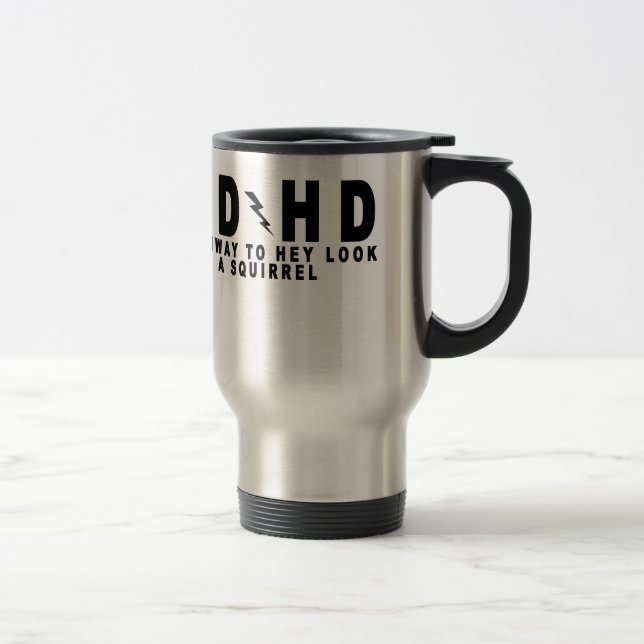 Mug De Voyage Regard de route d'ACDC TDAH hé un écureuil ! pièce (Droit)