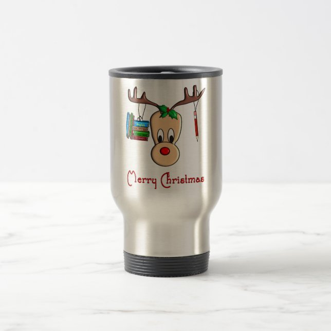 Mug De Voyage Renne de Noël de professeur--Cadeaux adorables (Centre)