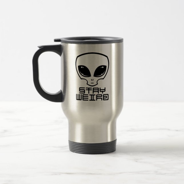 Mug De Voyage Restez à la tête d'Alien bizarre (Gauche)