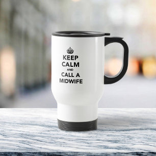 Mug De Voyage Restez calme et appelez une sage-femme