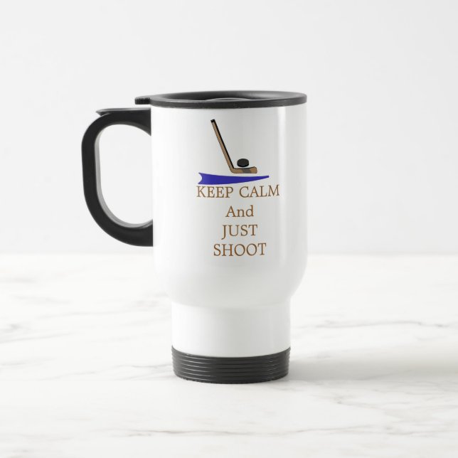Mug De Voyage Restez tranquille bâton de hockey (Gauche)