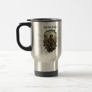 Mug De Voyage Retour de la guerre Soldat Double exposition Café