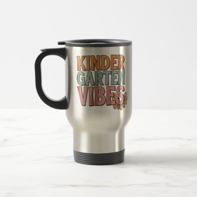 Mug De Voyage Retourner à l'école maternelle Pré K Première anné (Gauche)