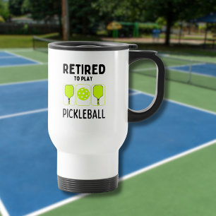 Mug De Voyage Retraité pour jouer Pickleball Paddles et Ball