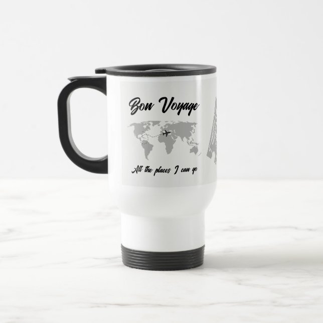 Mug De Voyage Retraite Voyage à thème Partie mondiale Carte Vint (Gauche)