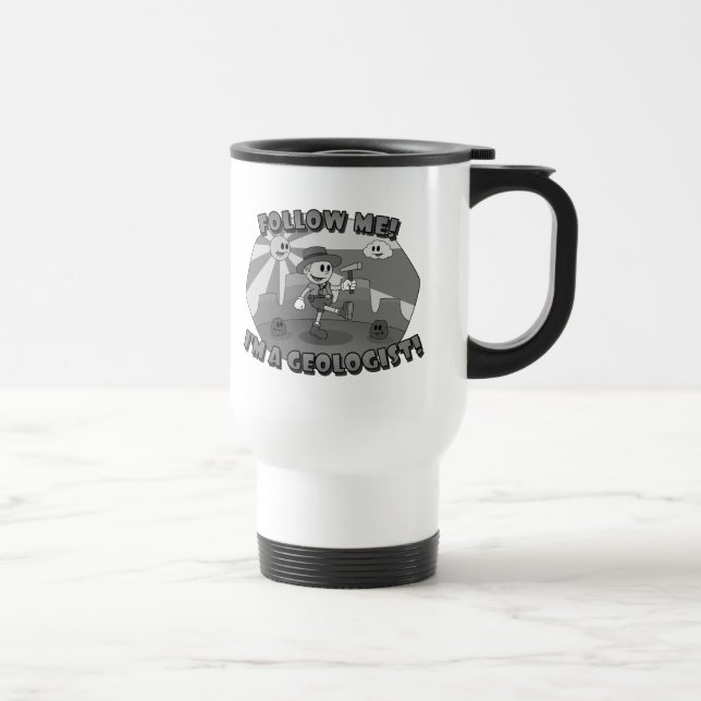 Mug De Voyage Retro Cartoon - Suivez-Moi ! Je suis géologue ! (Droite)