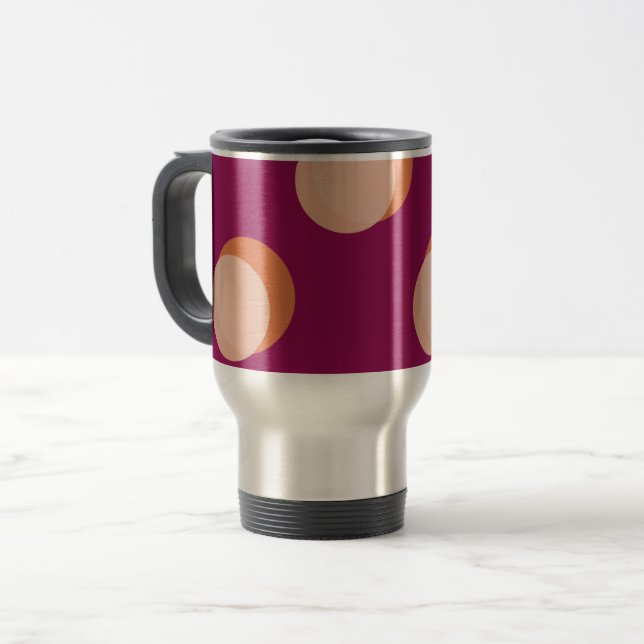 Mug De Voyage Retro Circles and Shadows Bold Pattern Purple (Devant gauche)