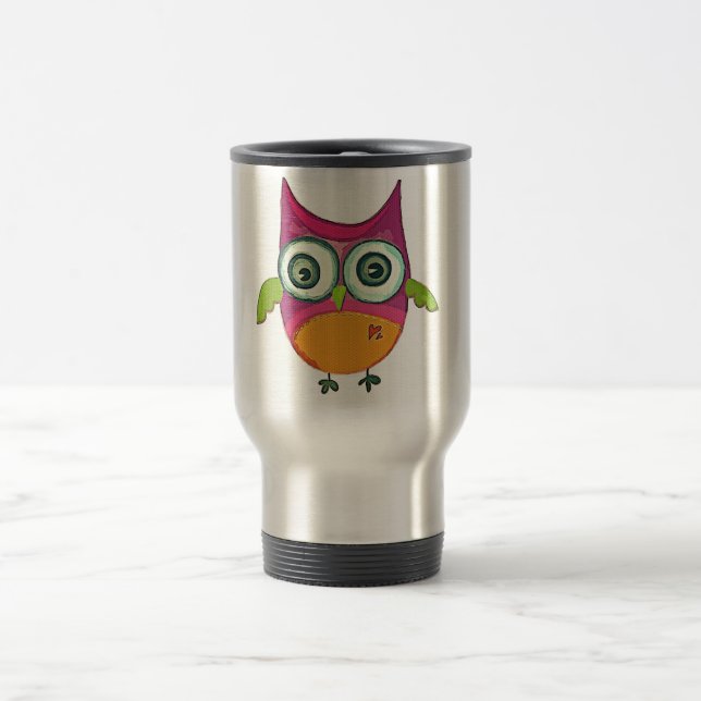 Mug De Voyage Rétro hibou (Centre)