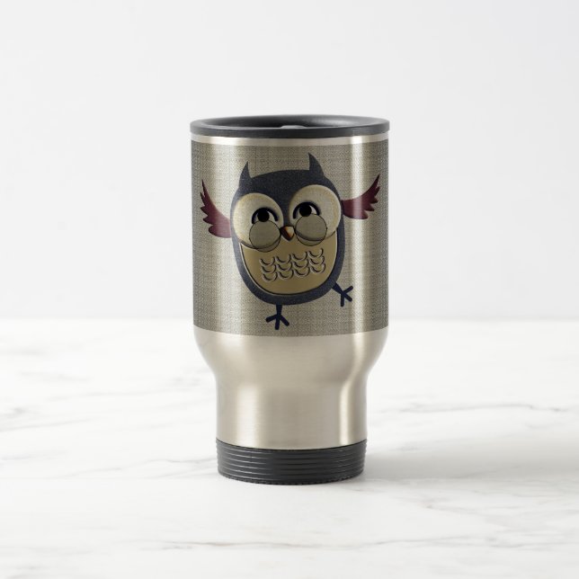 Mug De Voyage Rétro hibou vintage (Centre)