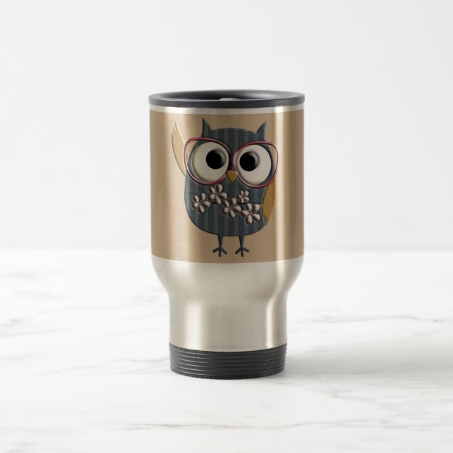 Mug De Voyage Rétro hibou vintage (Centre)