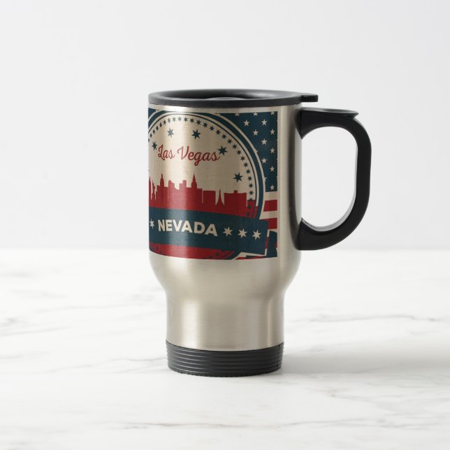 Mug De Voyage Retro Las Vegas Skyline (Droit)