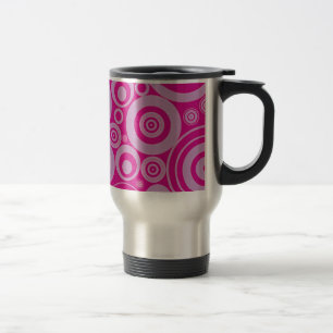 Mug De Voyage Rétro motif rose de cercles