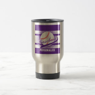 Mug De Voyage Rétro style pourpre de base-ball