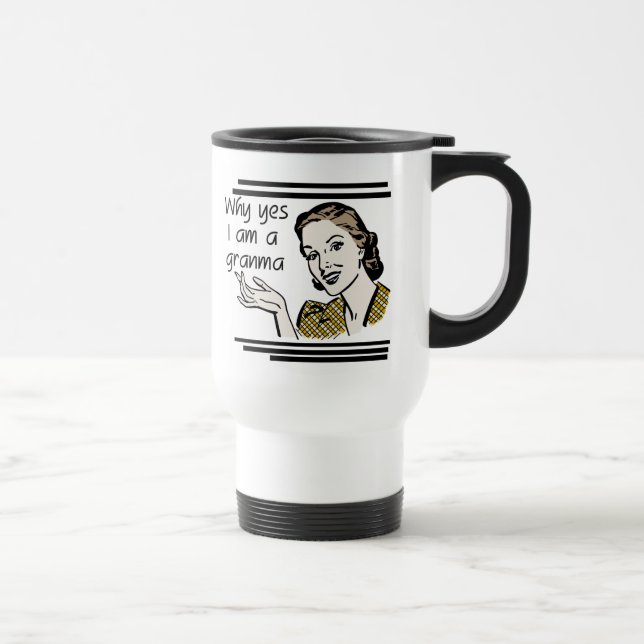 Mug De Voyage Rétro T-shirts et cadeaux de Granma (Droite)