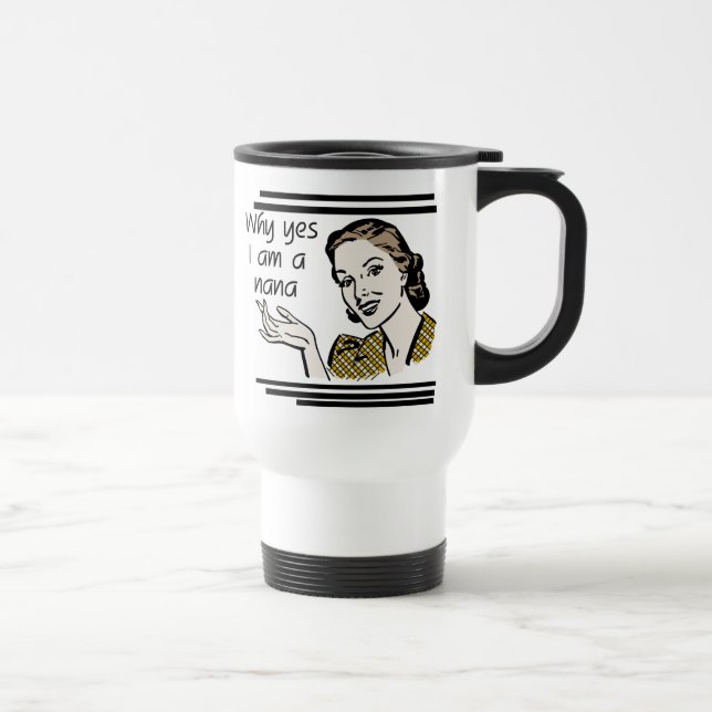 Mug De Voyage Rétro T-shirts et cadeaux de Nana (Droite)