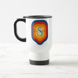 Mug De Voyage Retro Vintage Nom personnalisé initial Personnalis
