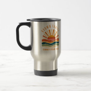 Mug De Voyage Réunion de famille sur la plage au coucher du sole