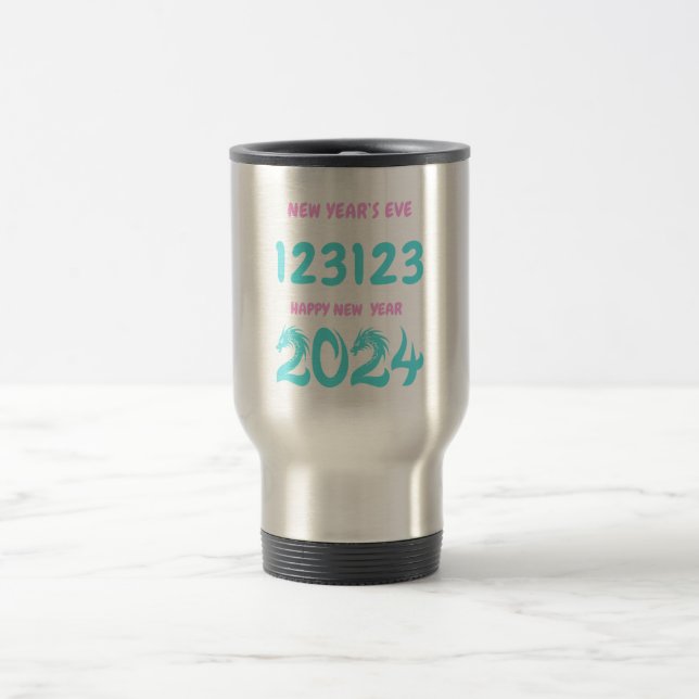 Mug De Voyage Réveillon du Nouvel An 123123 Bonne année 2024 (Centre)