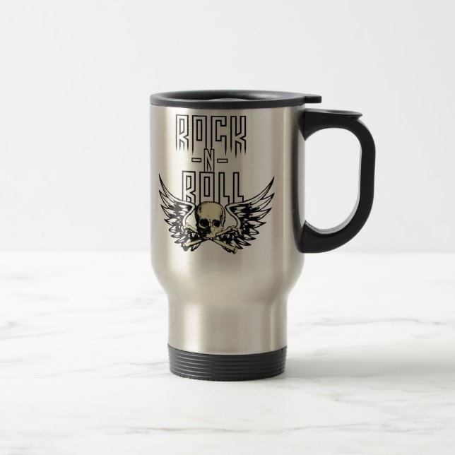 Mug De Voyage Rocher n Rouleau crâne avec ailes (Droit)