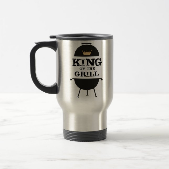 Mug De Voyage Roi Du Grill, Couronne D'Or Noir (Gauche)